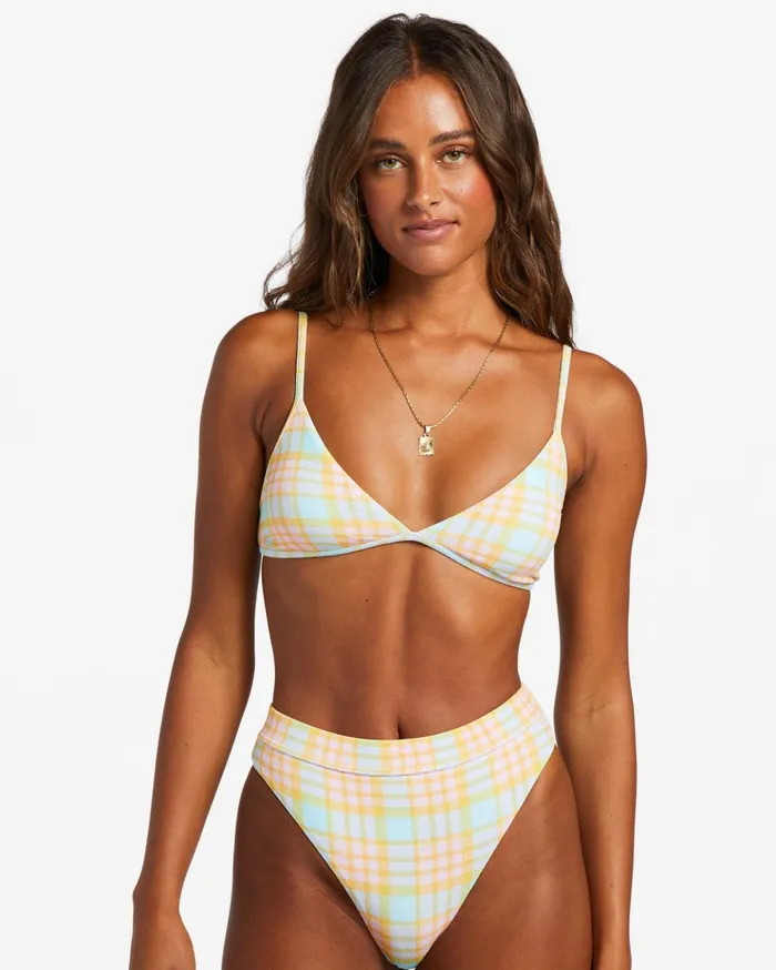 Billabong Check Please Charlie Triangle Bikini Top Multi Women Bikinis Billabong Check Please Charlie Triangle Bikini Top Multi Women Bikinis