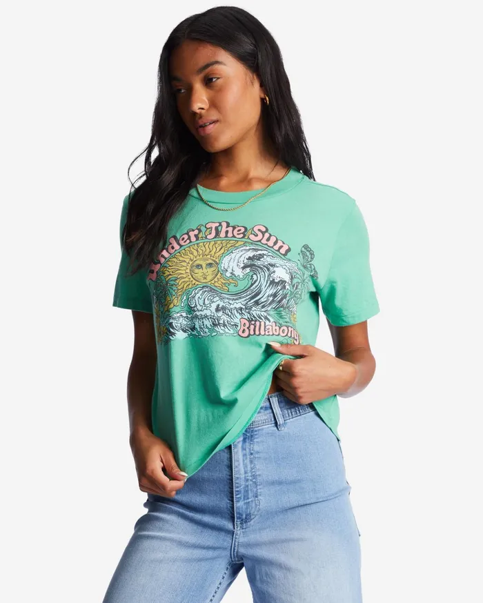 Billabong Choppy Waters TShirt Sweet Grass Women Graphic Tees and Tanks