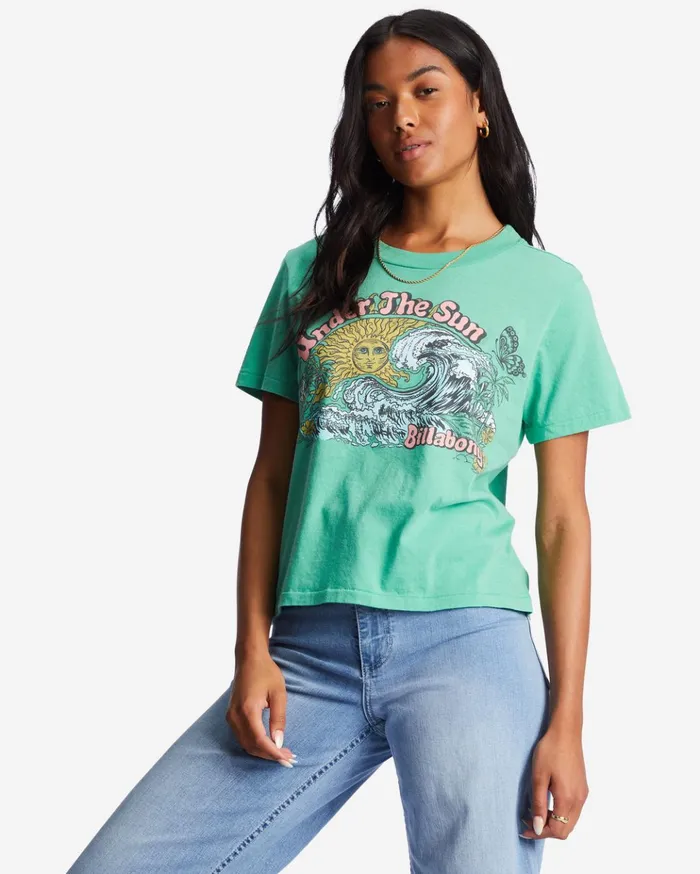 Billabong Choppy Waters TShirt Sweet Grass Women Graphic Tees and Tanks Billabong Choppy Waters TShirt Sweet Grass Women Graphic Tees and Tanks