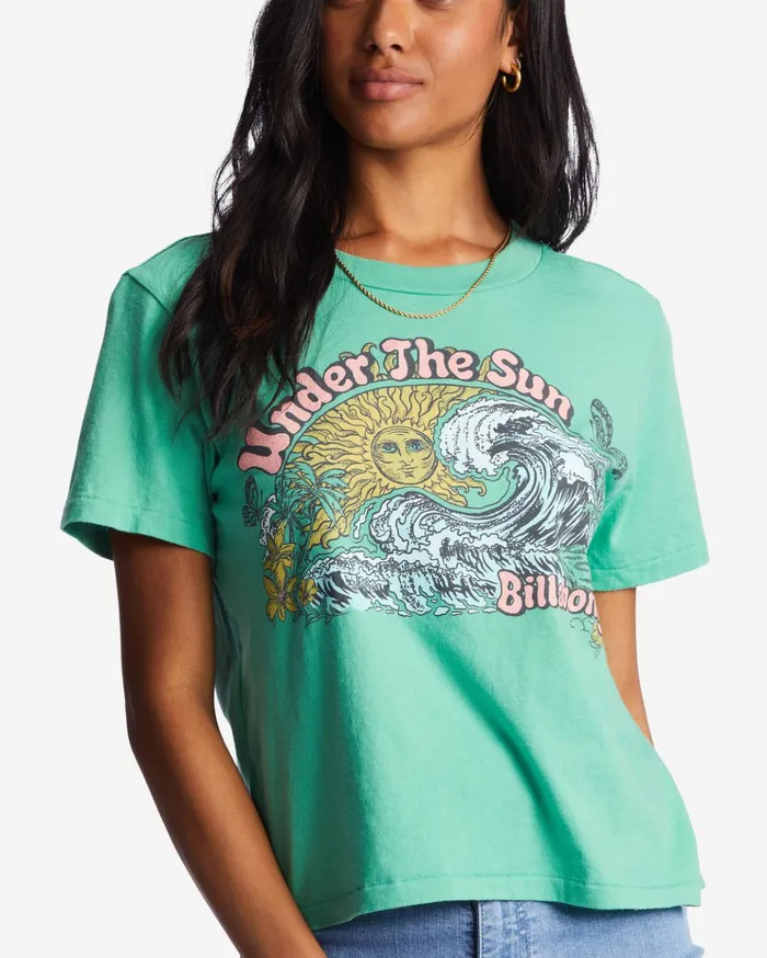 Billabong Choppy Waters TShirt Sweet Grass Women Graphic Tees and Tanks Billabong Choppy Waters TShirt Sweet Grass Women Graphic Tees and Tanks