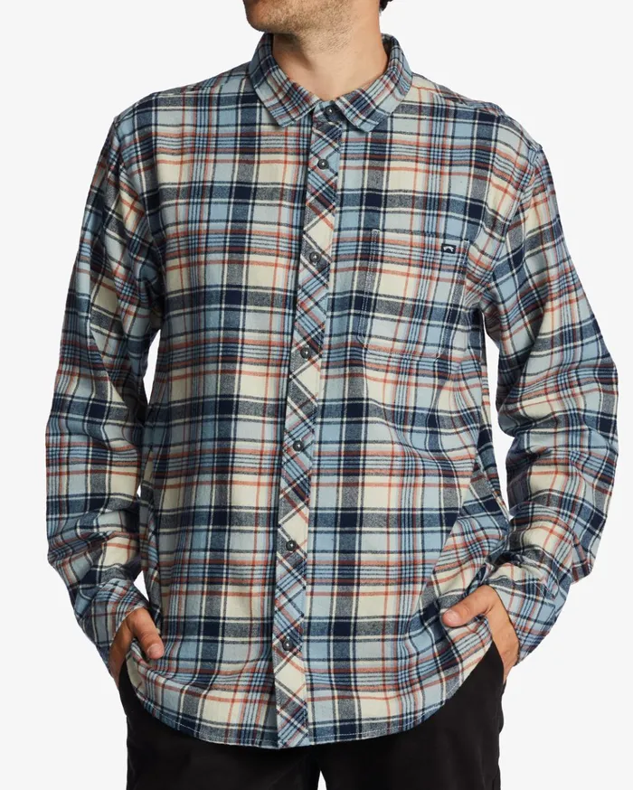 Billabong Coastline Flannel Shirt Cloud Men Shirts