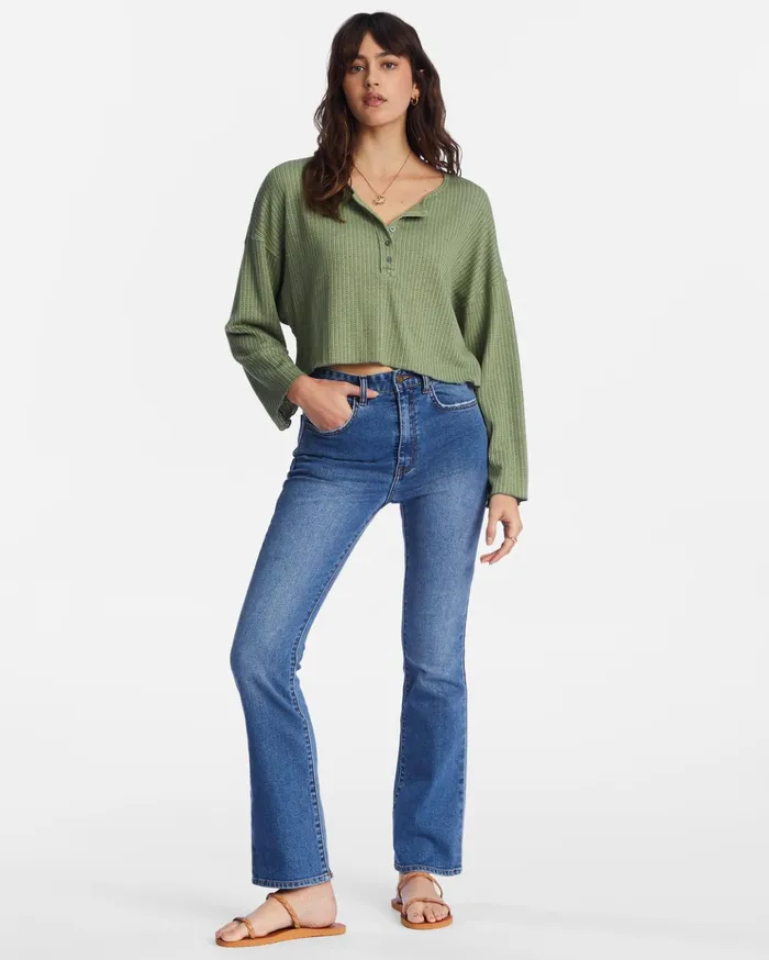 Billabong Come Again Cozy Lounge Top Luv Army Women Tops Billabong Come Again Cozy Lounge Top Luv Army Women Tops