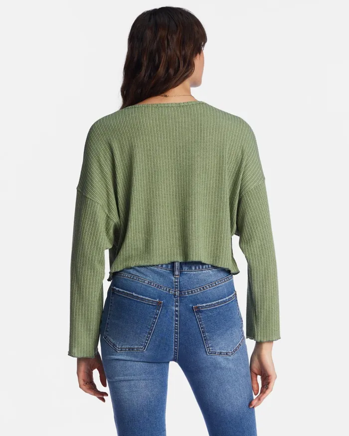 Billabong Come Again Cozy Lounge Top Luv Army Women Tops Billabong Come Again Cozy Lounge Top Luv Army Women Tops