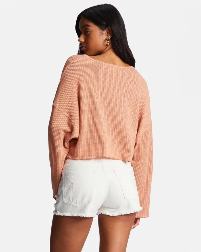 Billabong Come Again Cozy Lounge Top Washed Brick Women Tops Billabong Come Again Cozy Lounge Top Washed Brick Women Tops