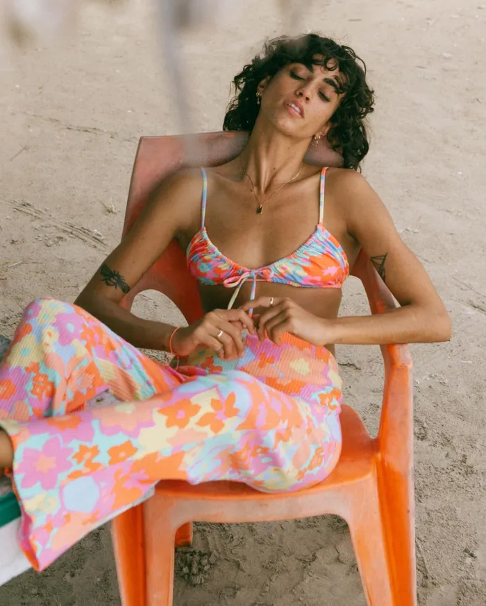 Billabong Come Back Cropped Pants Peach Pie Women Matching Sets