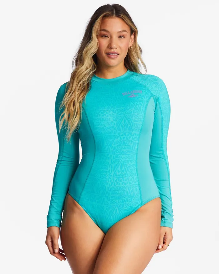 Billabong Core UPF 50 Long Sleeve OnePiece Swimsuit Turq Nomad Women Rashguards and Bodysuits Billabong Core UPF 50 Long Sleeve OnePiece Swimsuit Turq Nomad Women Rashguards and Bodysuits