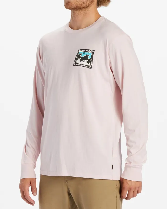 Billabong Crayon Wave Long Sleeve TShirt Pink Haze Men TShirts Billabong Crayon Wave Long Sleeve TShirt Pink Haze Men TShirts