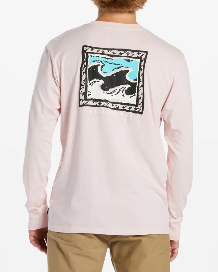 Billabong Crayon Wave Long Sleeve TShirt Pink Haze Men TShirts Billabong Crayon Wave Long Sleeve TShirt Pink Haze Men TShirts