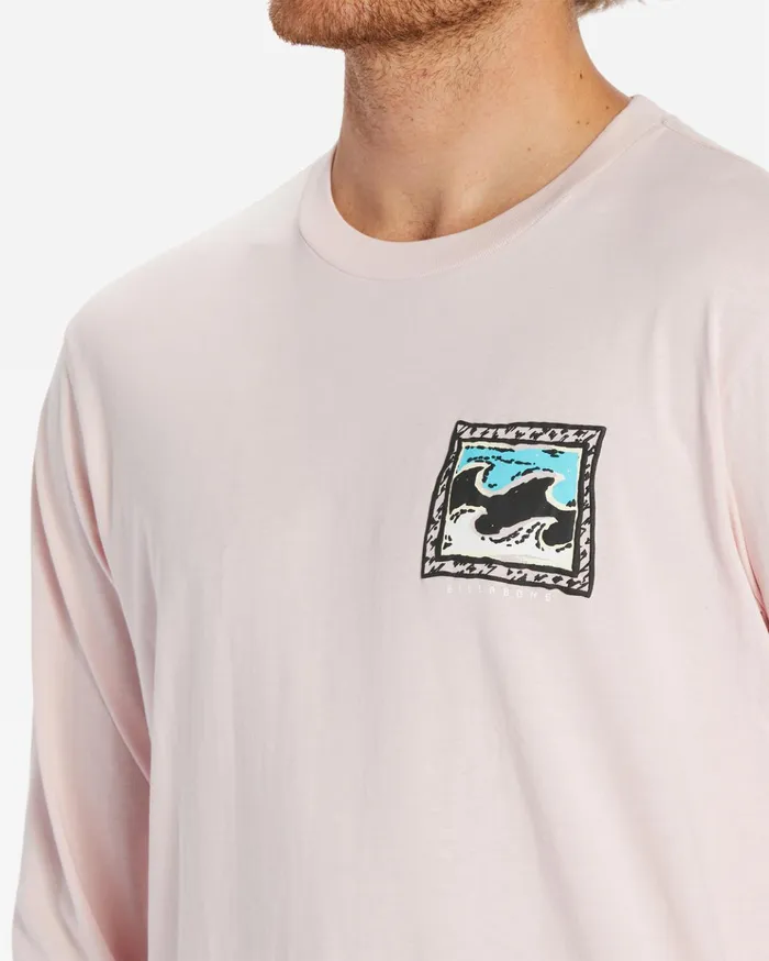 Billabong Crayon Wave Long Sleeve TShirt Pink Haze Men TShirts Billabong Crayon Wave Long Sleeve TShirt Pink Haze Men TShirts