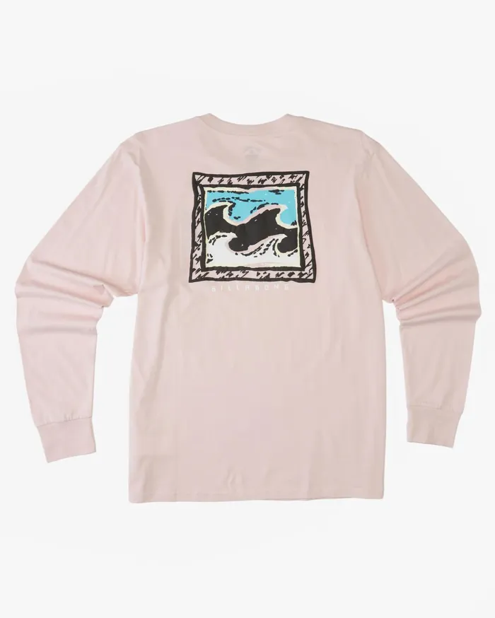 Billabong Crayon Wave Long Sleeve TShirt Pink Haze Men TShirts Billabong Crayon Wave Long Sleeve TShirt Pink Haze Men TShirts