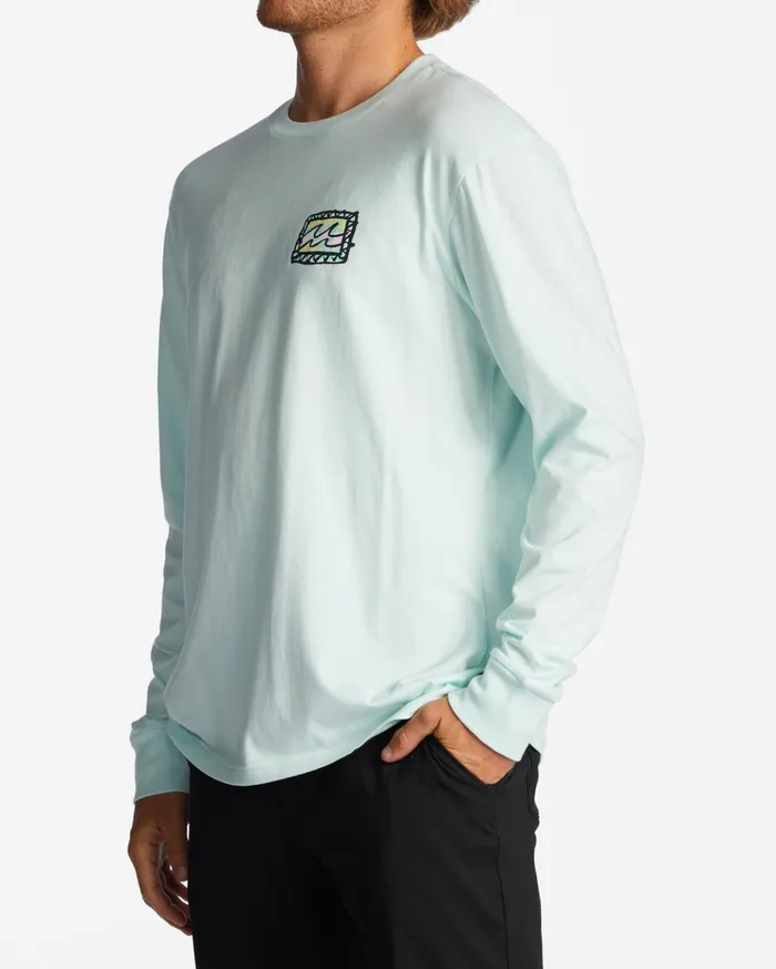 Billabong Crayon Wave Long Sleeve TShirt Seaglass Men TShirts Billabong Crayon Wave Long Sleeve TShirt Seaglass Men TShirts