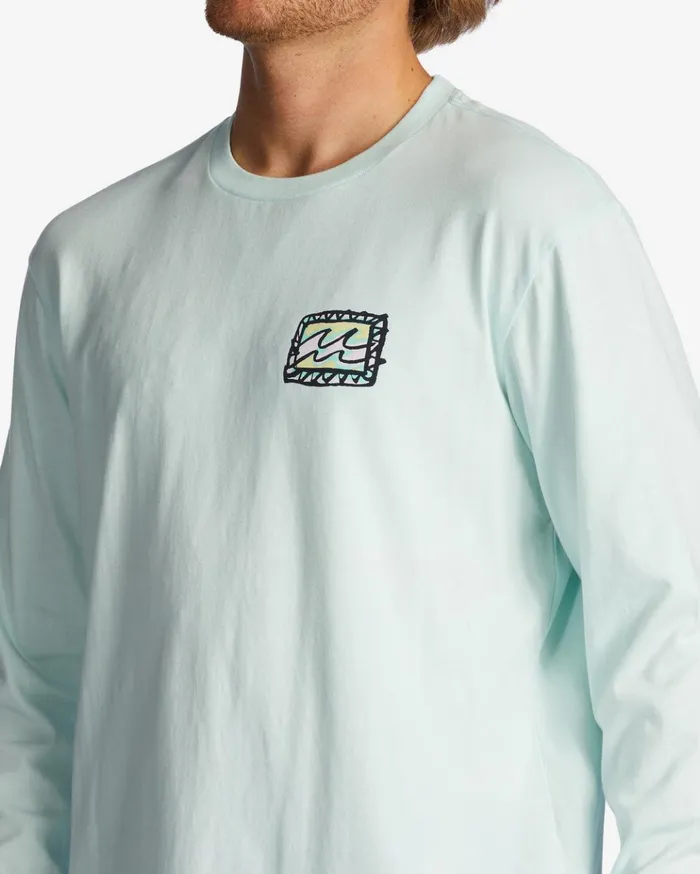 Billabong Crayon Wave Long Sleeve TShirt Seaglass Men TShirts Billabong Crayon Wave Long Sleeve TShirt Seaglass Men TShirts