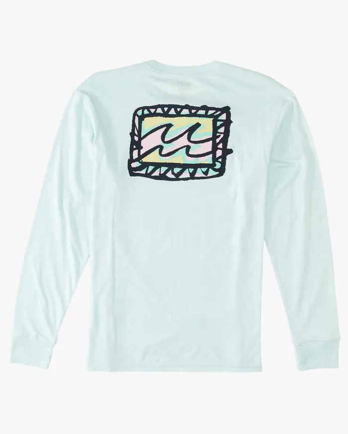Billabong Crayon Wave Long Sleeve TShirt Seaglass Men TShirts Billabong Crayon Wave Long Sleeve TShirt Seaglass Men TShirts