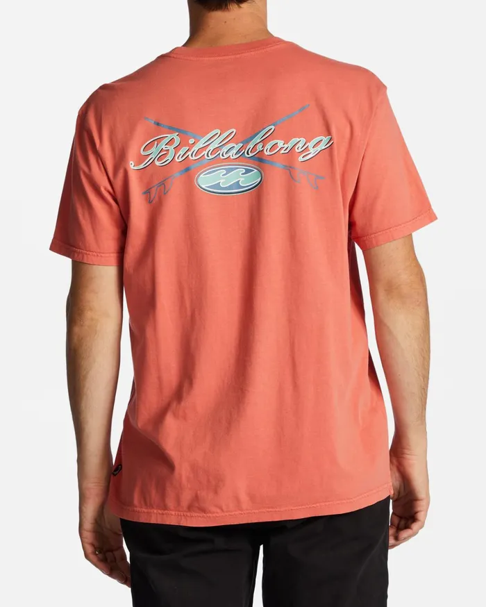 Billabong Crossboards TShirt Dark Coral Men TShirts Billabong Crossboards TShirt Dark Coral Men TShirts