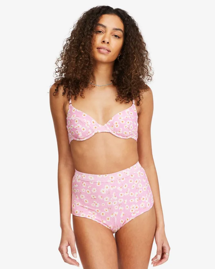 Billabong Daisy Craze Morgan Underwire Bikini Top Pink Lady Women Bikini Tops