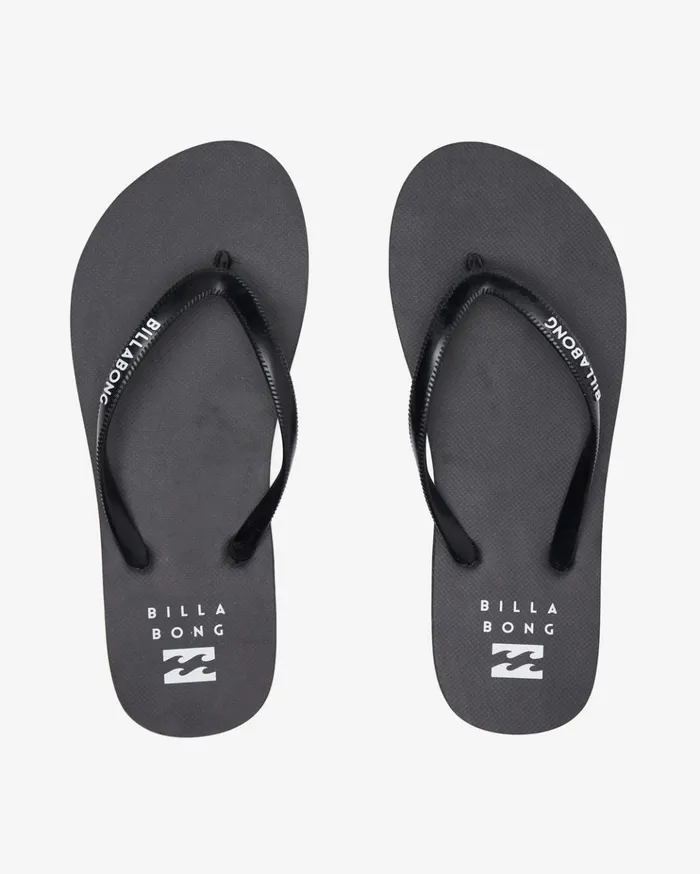 Billabong Dama Rubber Flip Flop Sandals Black White 2 Women Shoes