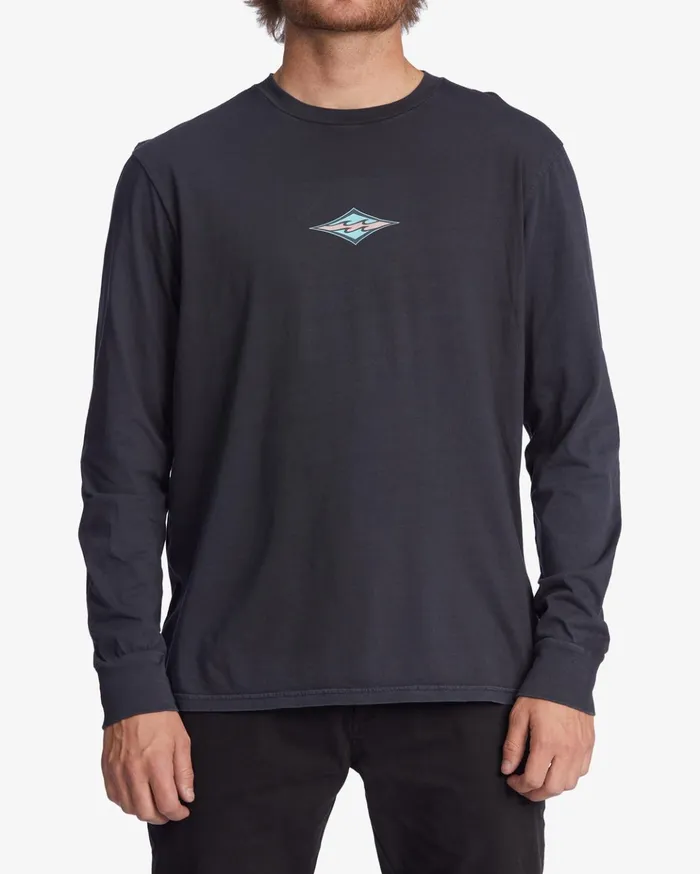 Billabong Diamond Wave Washed Long Sleeve TShirt Washed Black Men TShirts