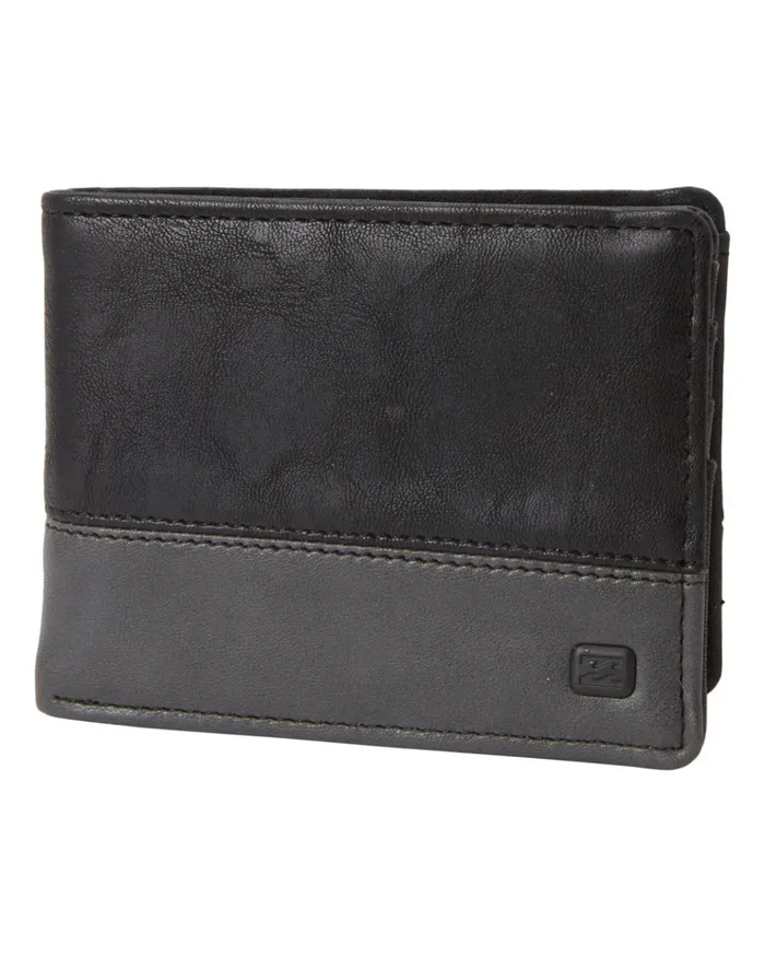 Billabong Dimension Faux Leather BiFold Wallet Black Char Men Wallets