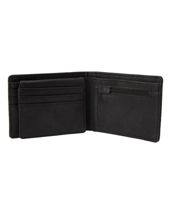 Billabong Dimension Faux Leather BiFold Wallet Black Grain Men Wallets Billabong Dimension Faux Leather BiFold Wallet Black Grain Men Wallets