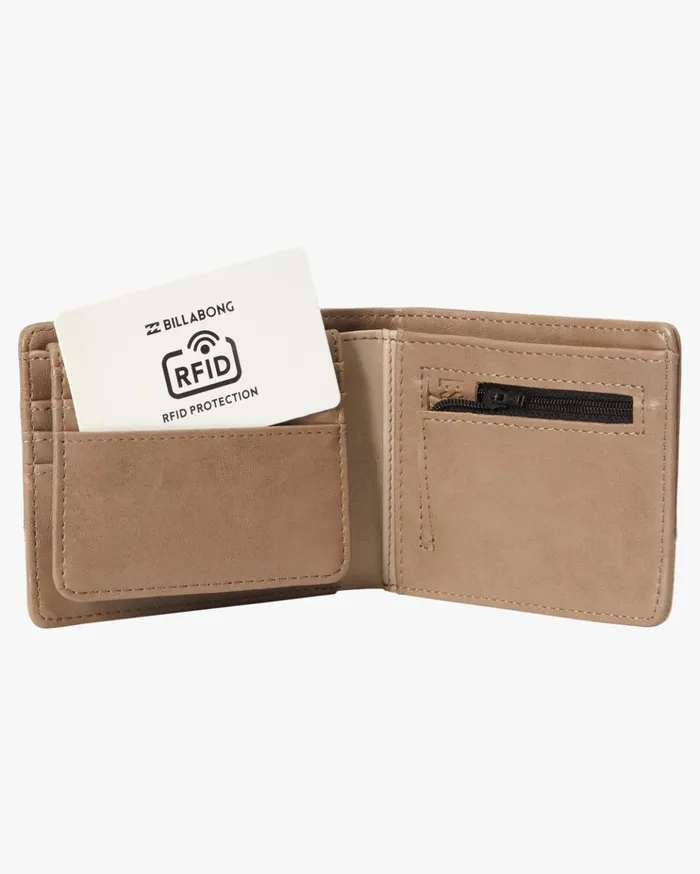 Billabong Dimension Faux Leather BiFold Wallet Clay Men Wallets Billabong Dimension Faux Leather BiFold Wallet Clay Men Wallets