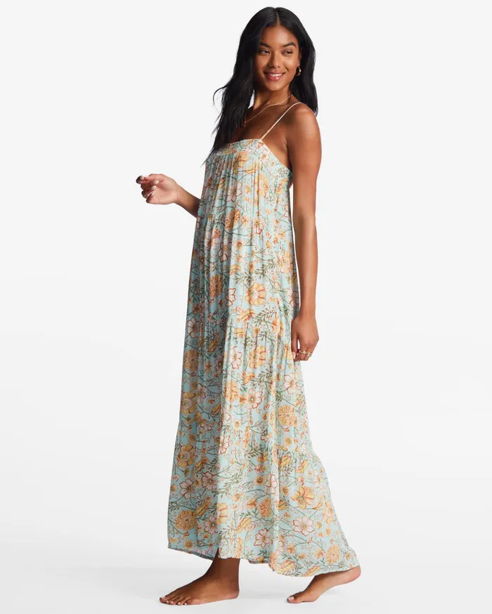 Billabong Distant Shores Midi Dress Pure Aqua Women Dresses Billabong Distant Shores Midi Dress Pure Aqua Women Dresses