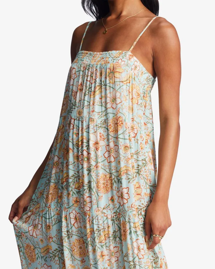Billabong Distant Shores Midi Dress Pure Aqua Women Dresses Billabong Distant Shores Midi Dress Pure Aqua Women Dresses