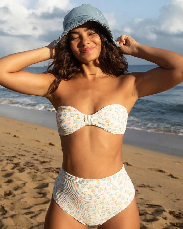 Billabong Ditsy Dreamin Knotted Bandeau Bikini Top Multi Women Bikini Tops