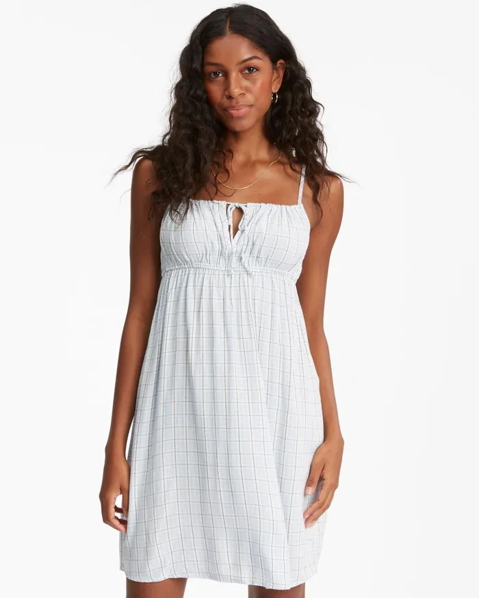Billabong Feelin Blue Mini Slip Dress Rain Drop Women Dresses