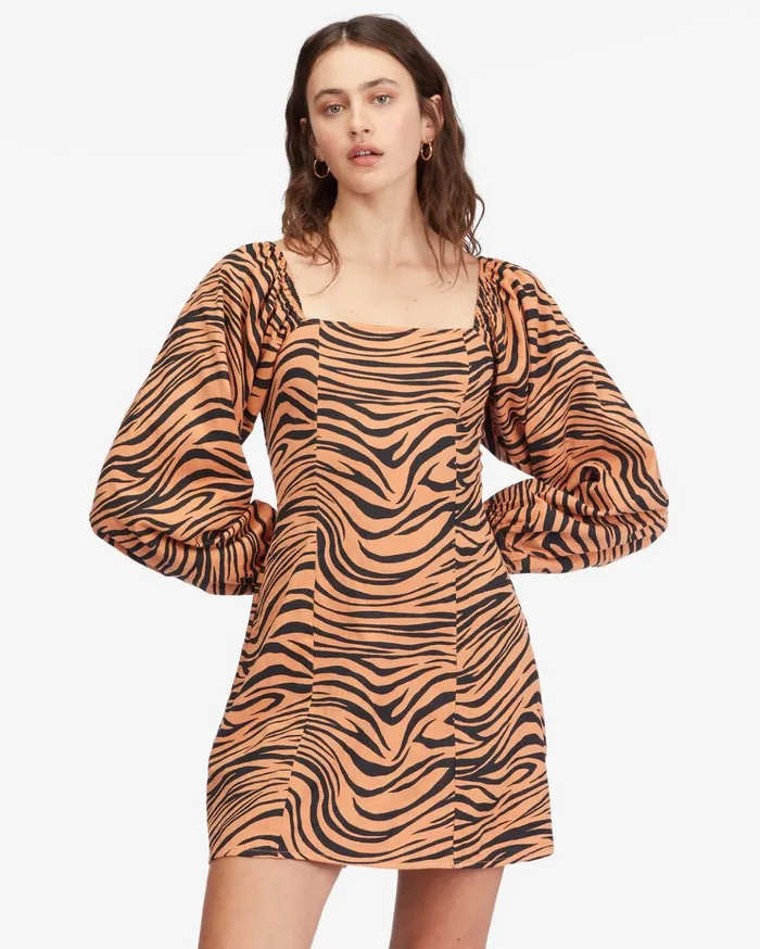 Billabong Feeling Flirty Long Sleeve Mini Dress Desert Clay Women Dresses Billabong Feeling Flirty Long Sleeve Mini Dress Desert Clay Women Dresses