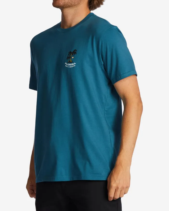 Billabong Florida Dos Palms TShirt Blue Lagoon Men TShirts Billabong Florida Dos Palms TShirt Blue Lagoon Men TShirts