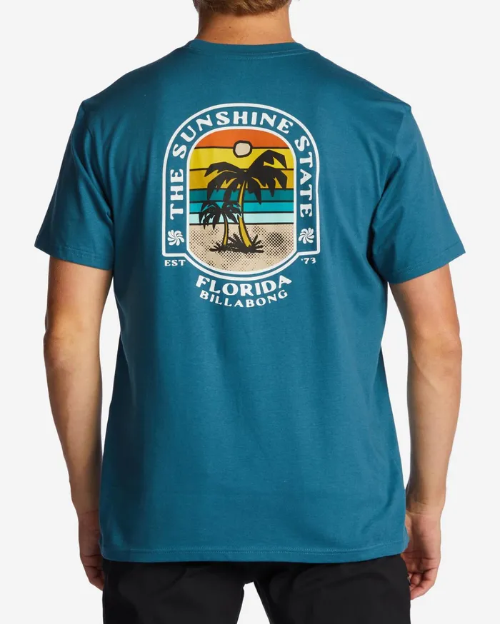 Billabong Florida Dos Palms TShirt Blue Lagoon Men TShirts Billabong Florida Dos Palms TShirt Blue Lagoon Men TShirts