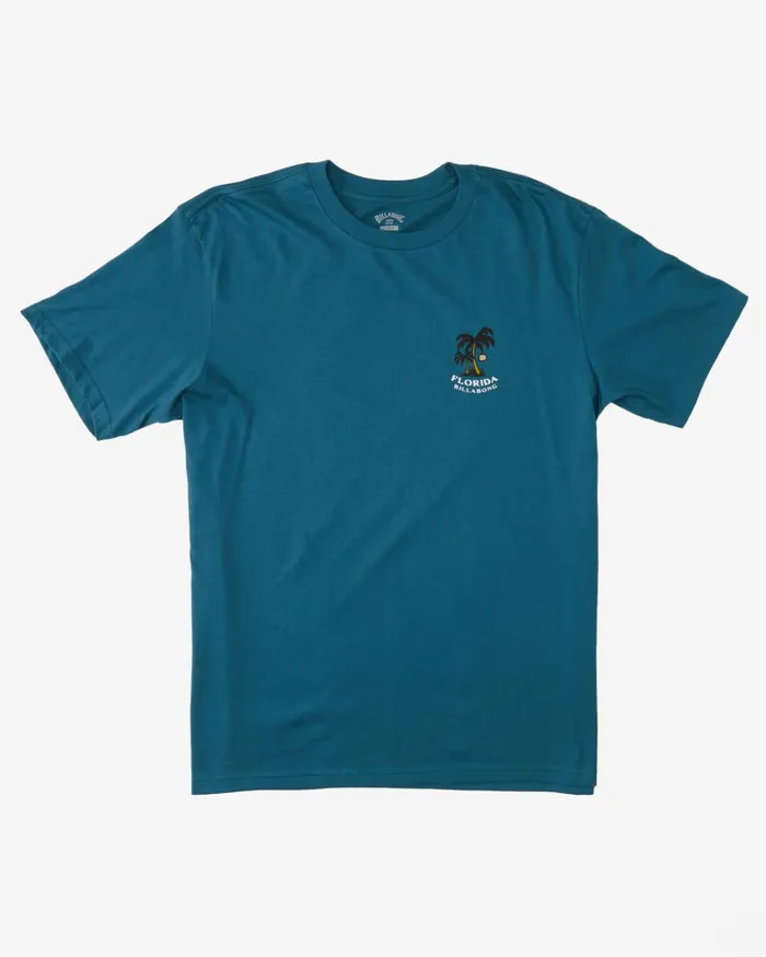 Billabong Florida Dos Palms TShirt Blue Lagoon Men TShirts Billabong Florida Dos Palms TShirt Blue Lagoon Men TShirts