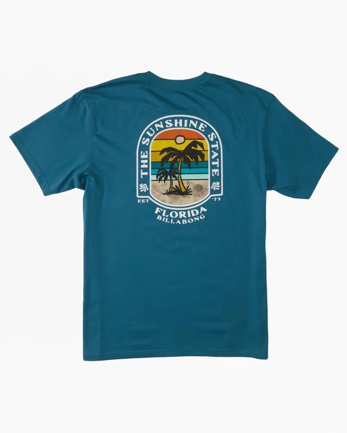 Billabong Florida Dos Palms TShirt Blue Lagoon Men TShirts Billabong Florida Dos Palms TShirt Blue Lagoon Men TShirts