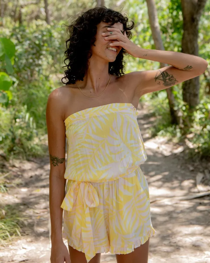 Billabong Flower Days Romper Sunburst Women Dresses