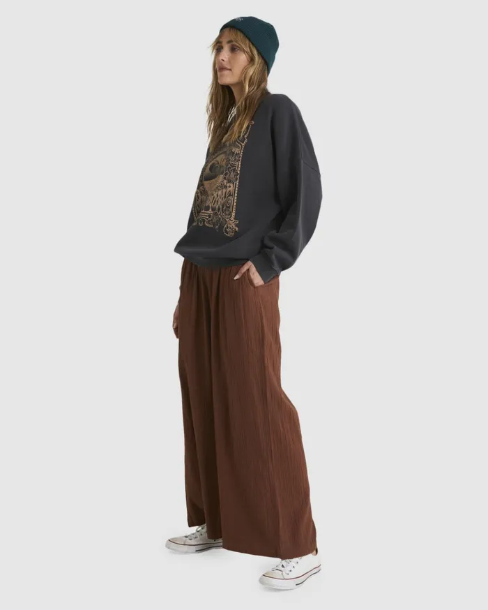 Billabong Follow Me HighRise ElasticWaist Pants Dark Choc Women Pants Billabong Follow Me HighRise ElasticWaist Pants Dark Choc Women Pants