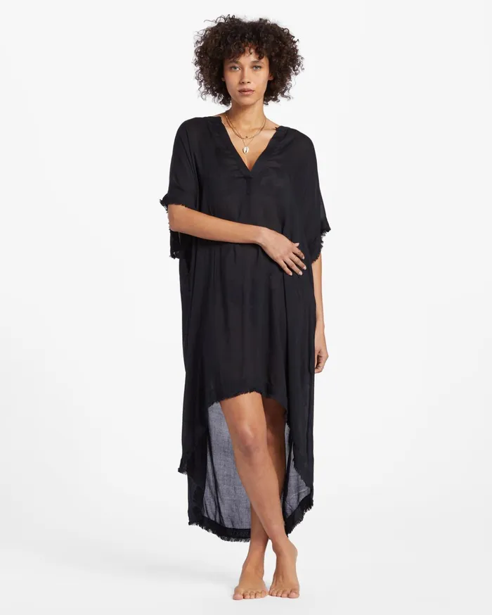 Billabong Found Love Midi Beach CoverUp Black Pebble Women Beach Cover Ups Billabong Found Love Midi Beach CoverUp Black Pebble Women Beach Cover Ups
