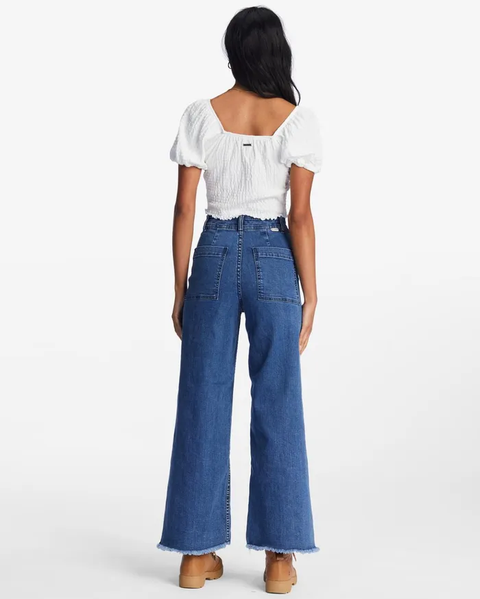 Billabong Free Fall Indigo WideLeg Jeans Dark Haze Women Essentials Billabong Free Fall Indigo WideLeg Jeans Dark Haze Women Essentials