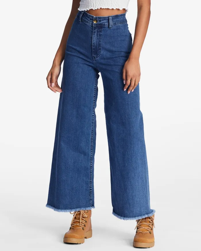 Billabong Free Fall Indigo WideLeg Jeans Dark Haze Women Essentials Billabong Free Fall Indigo WideLeg Jeans Dark Haze Women Essentials