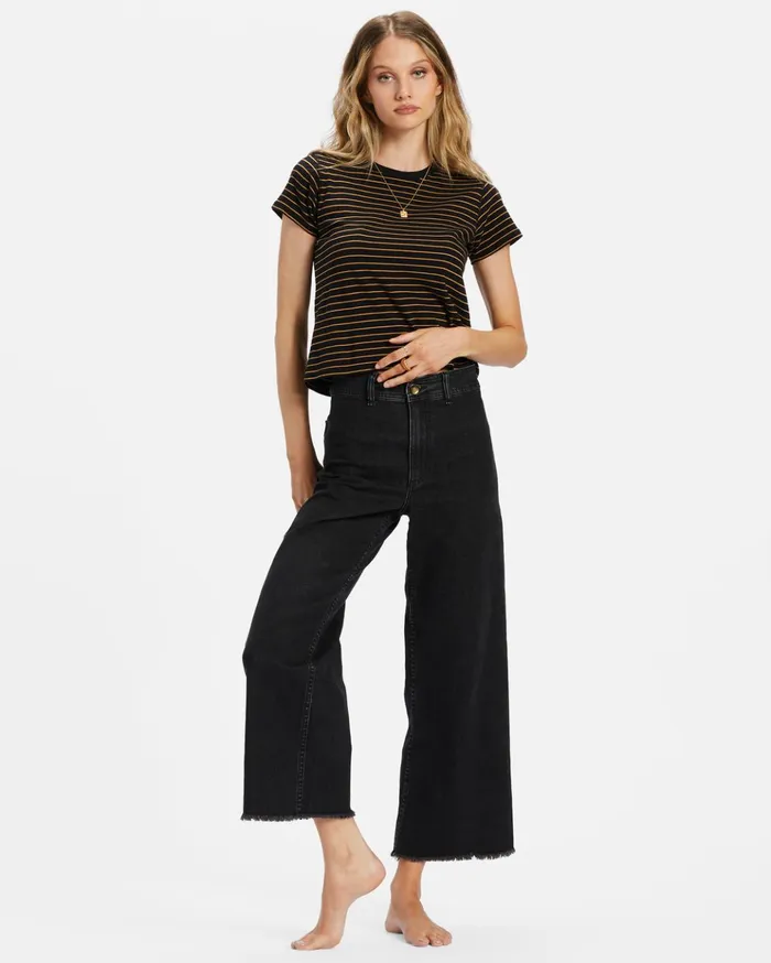 Billabong Free Fall WideLeg Pants Black Women Essentials