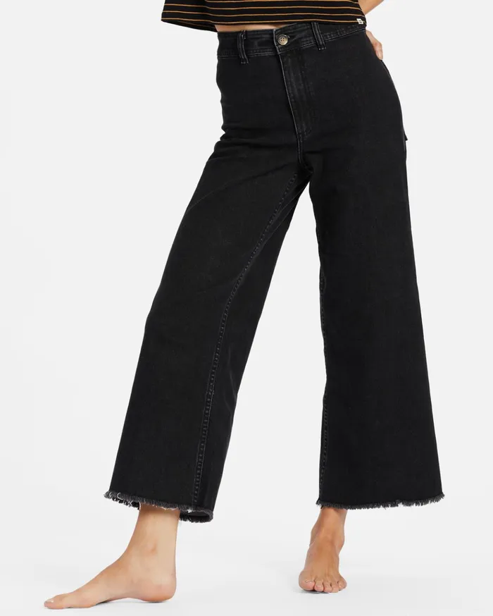 Billabong Free Fall WideLeg Pants Black Women Essentials Billabong Free Fall WideLeg Pants Black Women Essentials