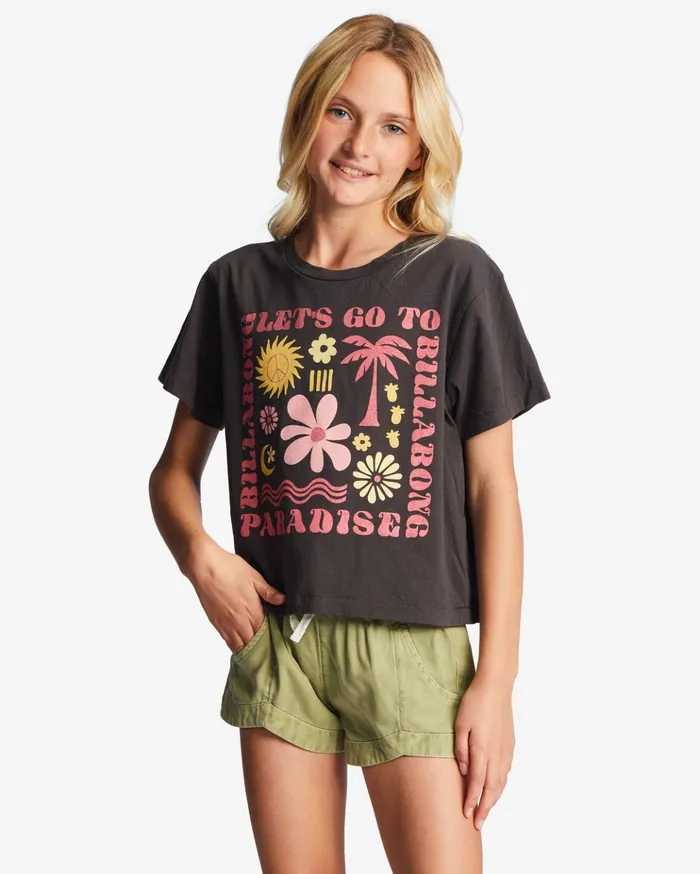 Billabong Girl039s 416 Let Go To Paradise Boxy TShirt Off Black Kids Girls039 Tops and Tees Billabong Girl039s 416 Let Go To Paradise Boxy TShirt Off Black Kids Girls039 Tops and Tees