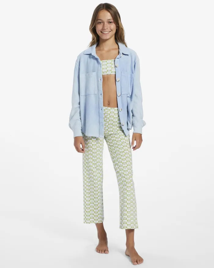 Billabong Girl039s 416 Straight Up High Waist Cropped Pants Moss Meadow Kids Girls039 Pants