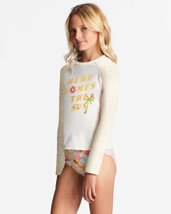 Billabong Girl039s 416 Sunbeams Forever Long Sleeve UPF 50 Rashguard Golden Peach Kids Girls039 Swimwear Billabong Girl039s 416 Sunbeams Forever Long Sleeve UPF 50 Rashguard Golden Peach Kids Girls039 Swimwear