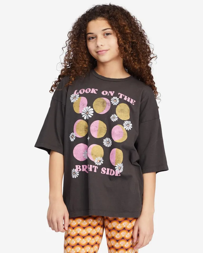 Billabong Girls039 Bright Side Graphic Boyfriend TShirt Off Black Kids Girls039 Tops and Tees Billabong Girls039 Bright Side Graphic Boyfriend TShirt Off Black Kids Girls039 Tops and Tees
