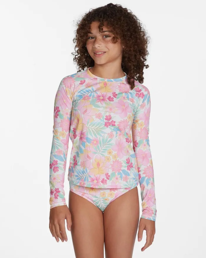 Billabong Girls039 Brighter Days Long Sleeve Rashguard Multi Kids Girls039 Swimwear Billabong Girls039 Brighter Days Long Sleeve Rashguard Multi Kids Girls039 Swimwear