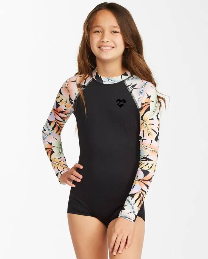 Billabong Girls039 Core Boyshort Long Sleeve Swimsuit Black Pebble Kids Girls039 Swimwear Billabong Girls039 Core Boyshort Long Sleeve Swimsuit Black Pebble Kids Girls039 Swimwear
