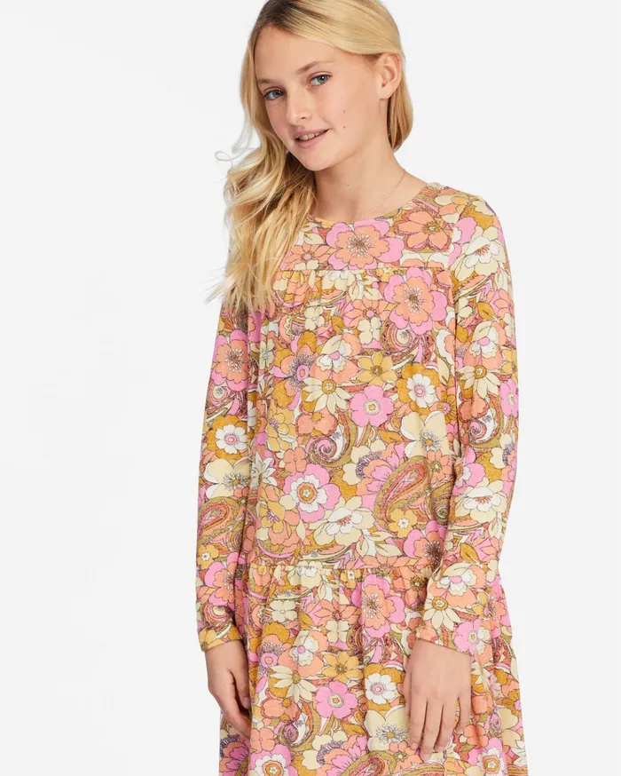 Billabong Girls039 In The Wild Long Sleeve Mini Dress Sweet Chocolate Kids Girls039 Dresses and Rompers Billabong Girls039 In The Wild Long Sleeve Mini Dress Sweet Chocolate Kids Girls039 Dresses and Rompers