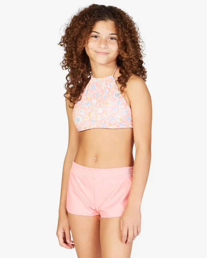Billabong Girls039 Mini Mystic Boardshorts Coral Pink Kids Girls039 Swimwear