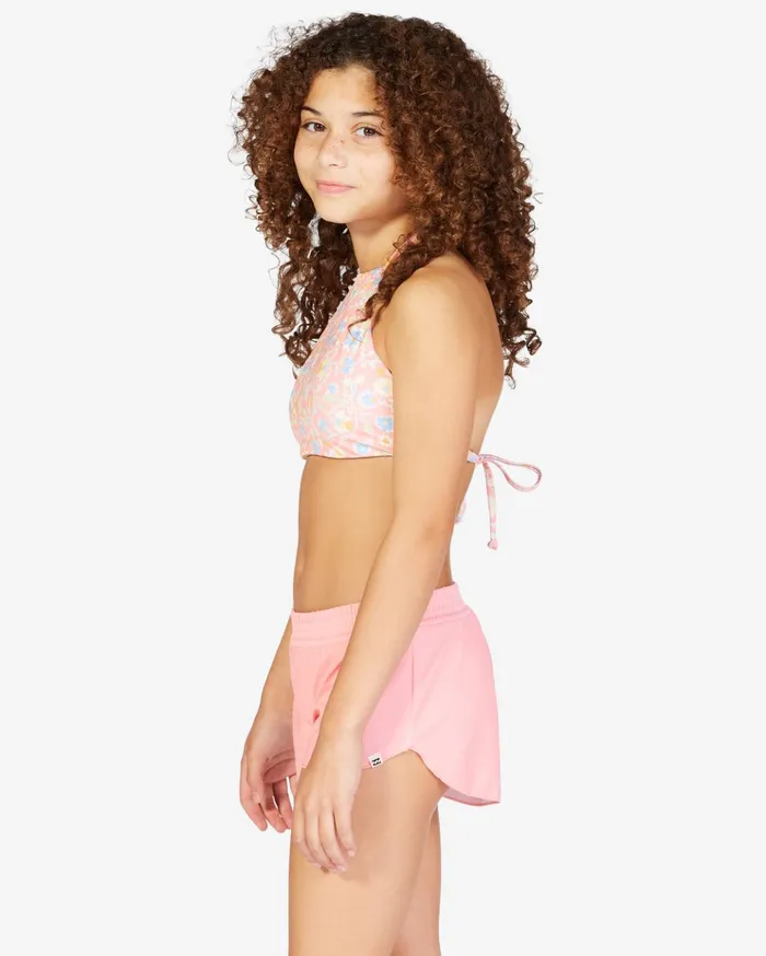 Billabong Girls039 Mini Mystic Boardshorts Coral Pink Kids Girls039 Swimwear Billabong Girls039 Mini Mystic Boardshorts Coral Pink Kids Girls039 Swimwear