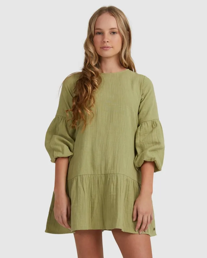 Billabong Girls039 Mini Wishes Long Sleeve Dress Avocado Kids Girls039 Dresses and Rompers Billabong Girls039 Mini Wishes Long Sleeve Dress Avocado Kids Girls039 Dresses and Rompers